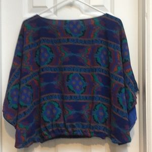 Vintage (1970s) bat wings blouse Crop/to waist length-perfect for modern styling
